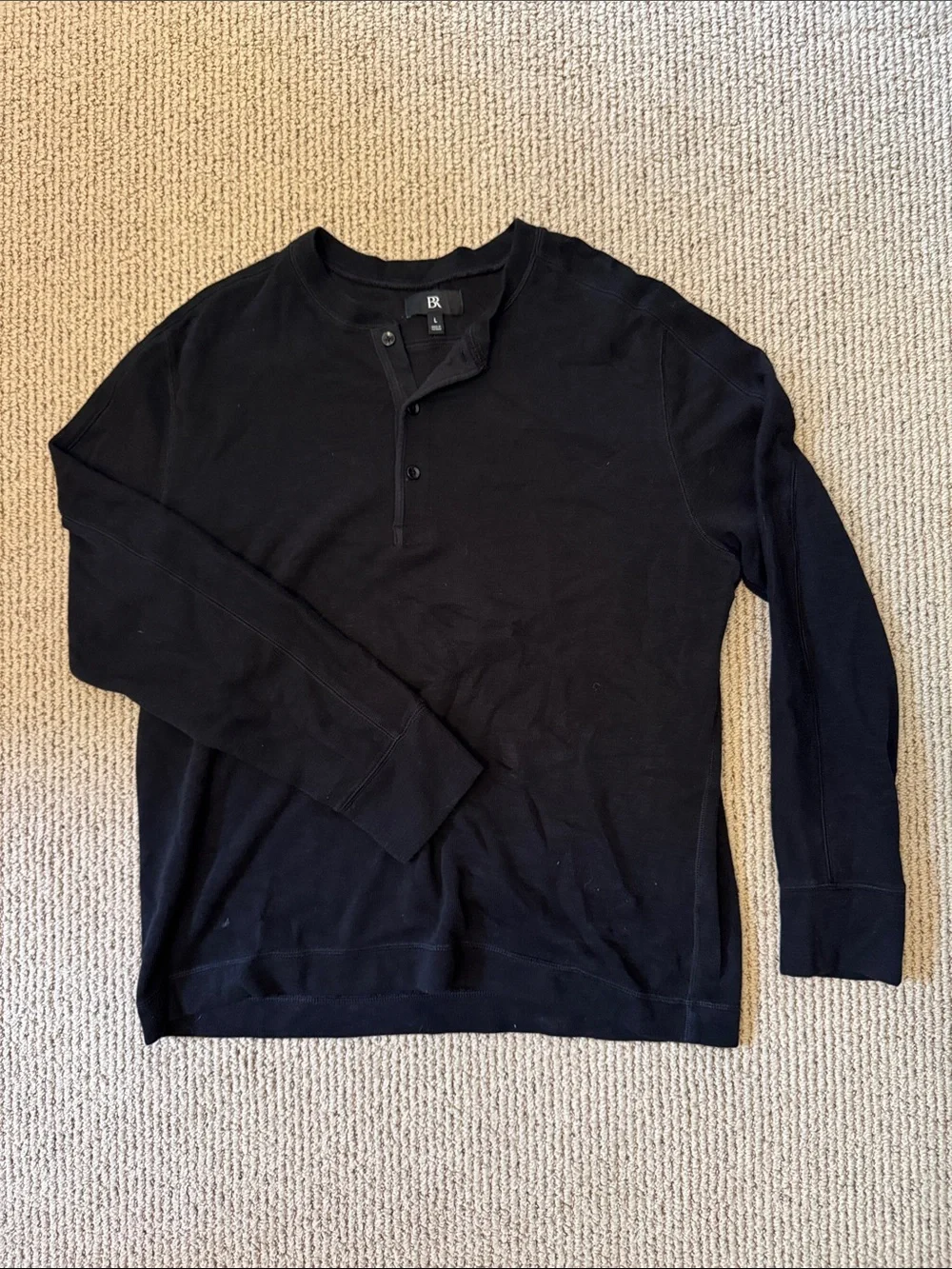 Banana Republic Black Henley Top - Black